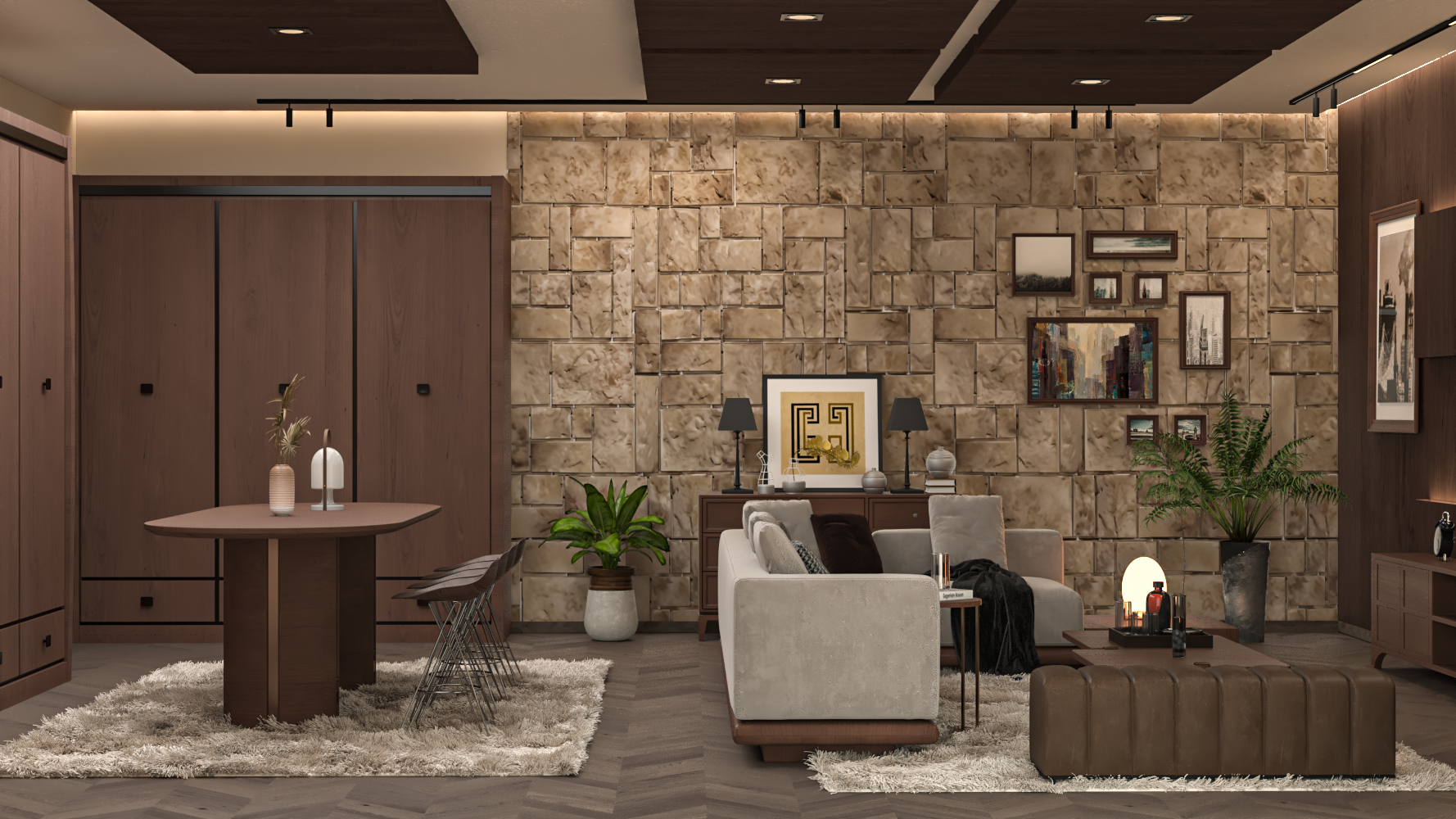 فيلا المديفر: مشروع تصميم داخلي على الطراز الياباني